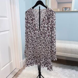 Veronica Beard Multicolor Floral V-Neck Dress